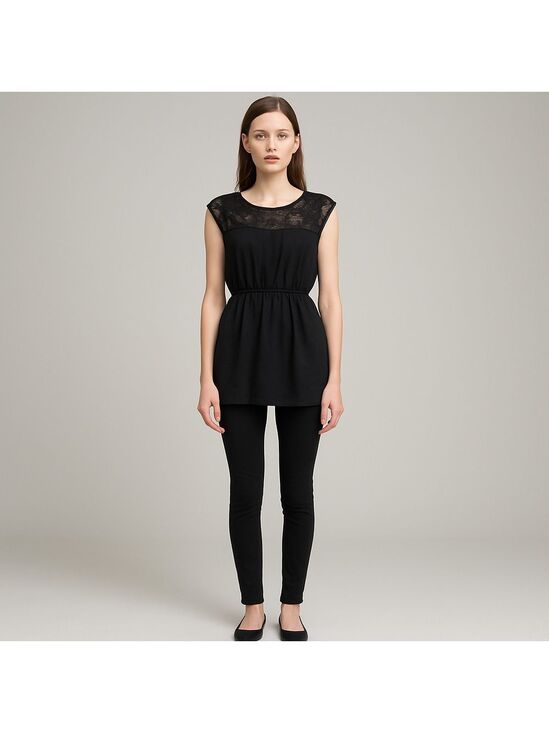 Motherhood Tops - Motherhood Sleeveless Lace Crochet Tie Back Blouse Small